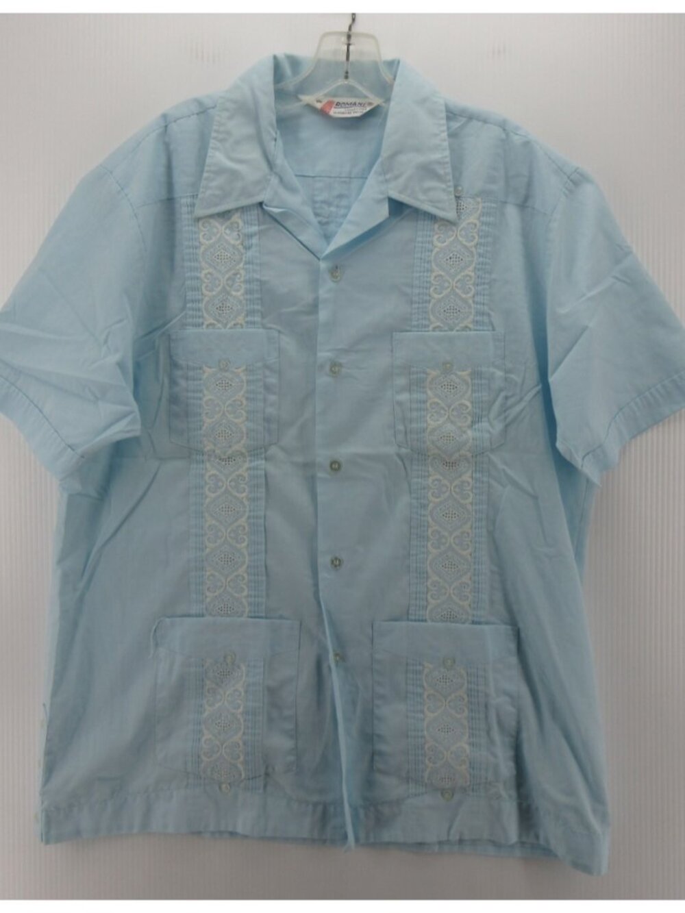 VTG Shirt XL Romani Guayabera Cuban Pleated Summer Resortwear 70s 80s *